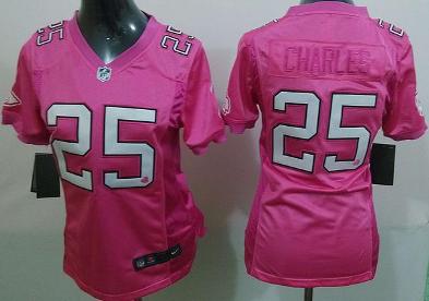 Cheap Women Nike Kansas City Chiefs 25 Jamaal Charles Pink Love NFL Jerseys