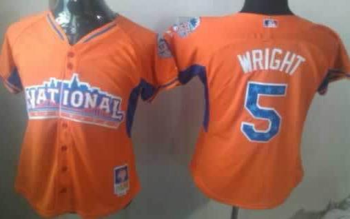 Cheap Women 2013 MLB ALL STAR National League New York Mets 5 David Wright Orange Jerseys