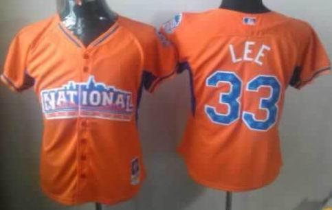 Cheap Women 2013 MLB ALL STAR National League Philadelphia Phillies #33 Cliff Lee Orange MLB Jerseys