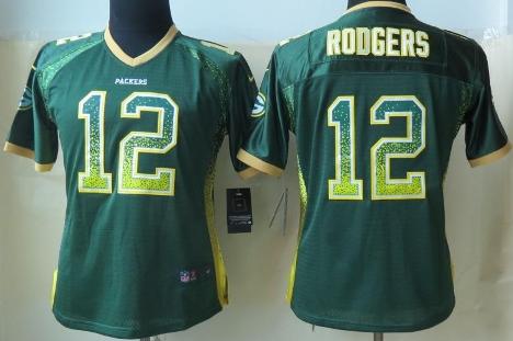 Cheap Women Nike Green Bay Packers 12 Aaron Rodgers Elite Green Drift Fashion NFL Jerseys