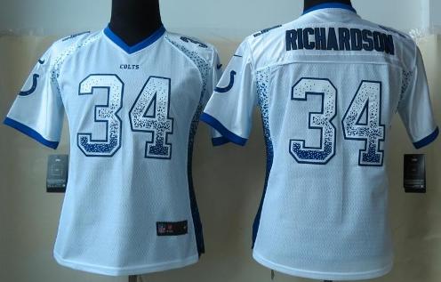 Cheap Women Nike Indianapolis Colts 34 Trent Richardson Elite White Drift Fashion NFL Jerseys