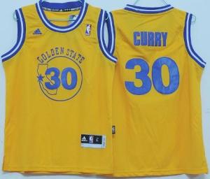 Kids Golden State Warriors 30 Stephen Curry Yellow Revolution 30 Swingman NBA Jerseys Cheap