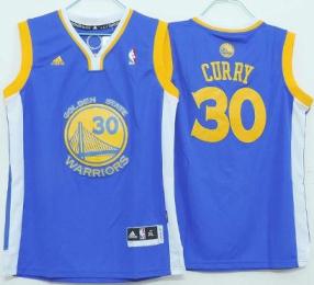 Kids Golden State Warriors 30 Stephen Curry Blue Revolution 30 Swingman NBA Jerseys Cheap