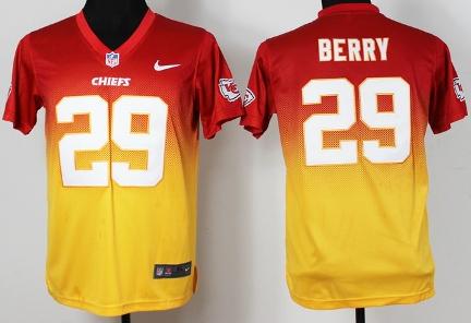 Kids Nike Kansas City Chiefs 29 Eric Berry Red Yellow Drift Fashion II Elite Jerseys Cheap