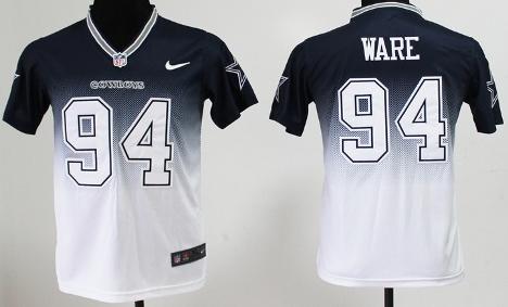 Kids Nike Dallas Cowboys 94 DeMarcus Ware Blue White Drift Fashion II Elite NFL Jerseys Cheap