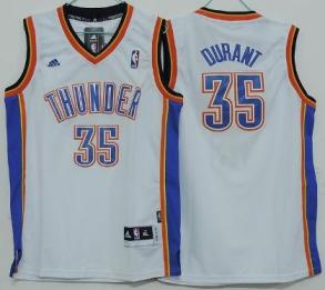 Kids Oklahoma City Thunder 35 Kevin Durant White Revolution 30 Swingman NBA Jersey Cheap
