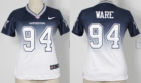 Cheap Women Nike Dallas Cowboys 94 DeMarcus Ware Blue White Drift Fashion II Elite NFL Jerseys
