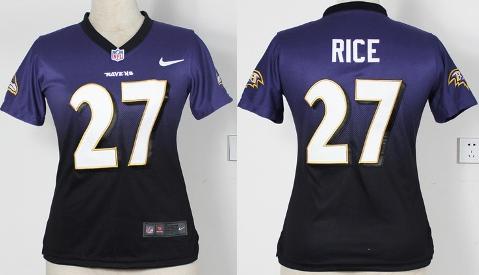 Cheap Women Nike Baltimore Ravens 27 Ray Rice Black Purple Drift Fashion II Elite NFL Jerseys