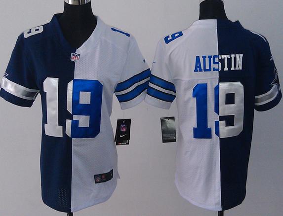 Cheap Women Nike Dallas Cowboys #19 Miles Austin Blue White Split NFL Jerseys
