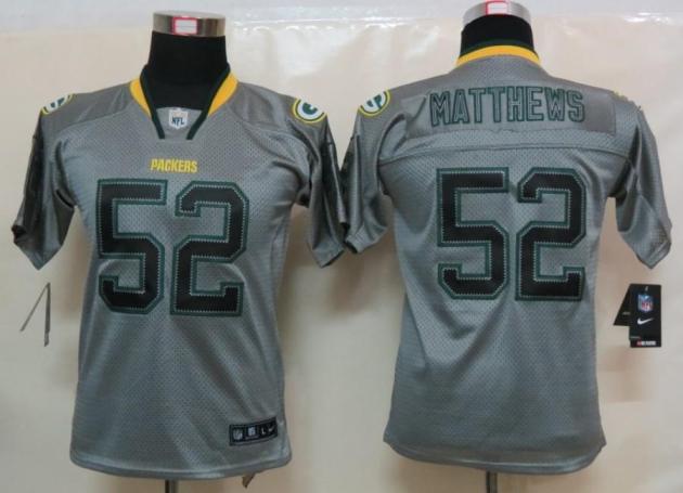 Cheap Women Nike Green Bay Packers 52# Clay Matthews Grey Lights Out Elite NFL Jerseys