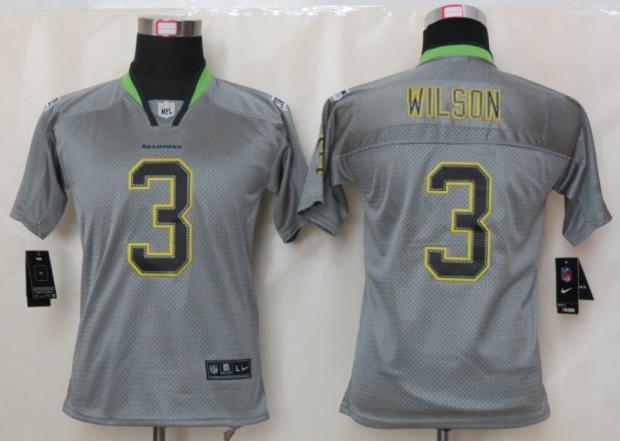 Cheap Women Nike Seattle Seahawks #3 Russell Wilson Grey Lights Out Elite NFL Jerseys