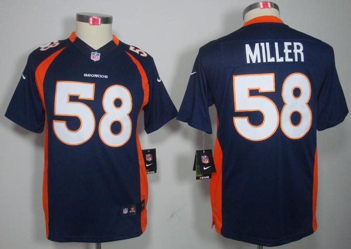Kids Nike Denver Broncos 58# Von Miller Blue Game LIMITED NFL Jerseys Cheap
