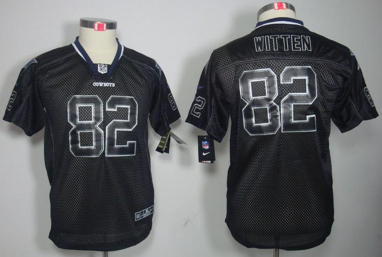 Kids Nike Dallas Cowboys #82 Jason Witten Lights Out Black NFL Jerseys Cheap