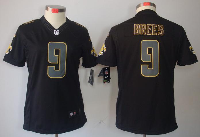 Cheap Women Nike New Orleans Saints 9 Drew Brees Black Impact Game LIMITED NFL Jerseys