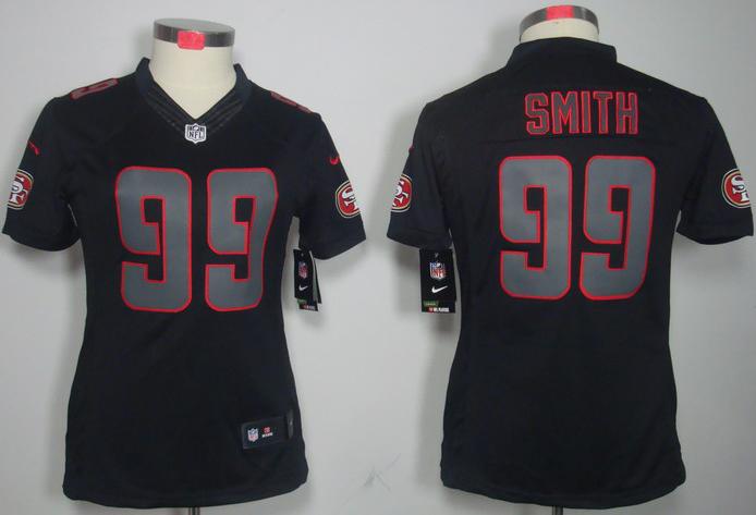 Cheap Women Nike San Francisco 49ers #99 Aldon Smith Black Impact Game LIMITED NFL Jerseys