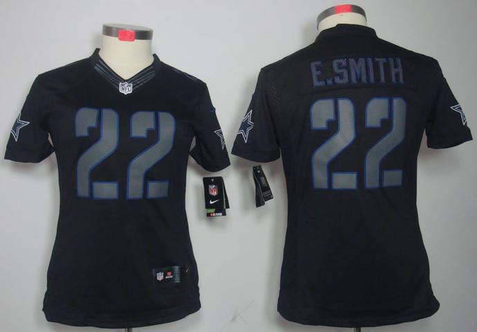 Cheap Women Nike Dallas Cowboys 22 E.SMITH Black Impact Game LIMITED NFL Jerseys