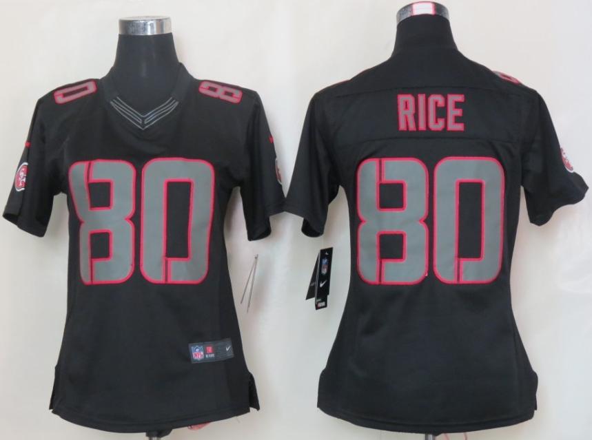 Cheap Women Nike San Francisco 49ers 80 Jerry Rice Black Impact Game LIMITED NFL Jerseys