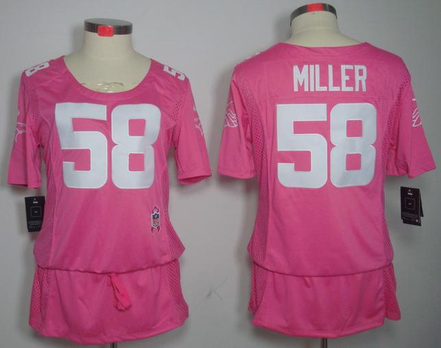 Cheap Women Nike Denver Broncos 58# Von Miller Pink Breast Cancer Awareness NFL Jersey