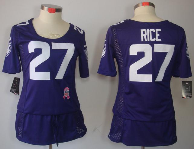 Cheap Women Nike Baltimore Ravens #27 Ray Rice Purple Breast Cancer Awareness NFL Jersey
