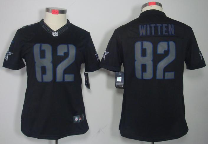 Cheap Women Nike Dallas Cowboys #82 Jason Witten Black Impact Game LIMITED NFL Jerseys