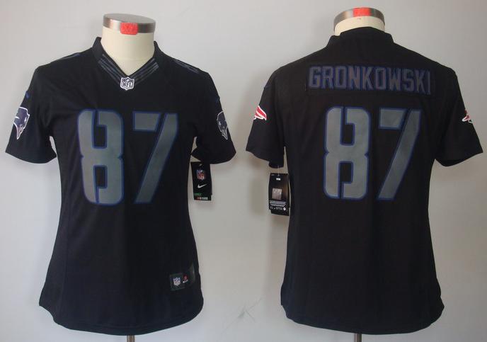 Cheap Women Nike New England Patriots 87 Rob Gronkowski Black Impact Game LIMITED NFL Jerseys