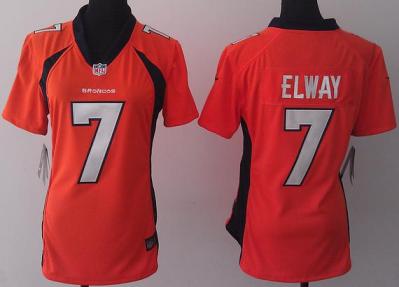 Cheap Women Nike Denver Broncos 7 John Elway Orange NFL Jerseys 2013 New Style
