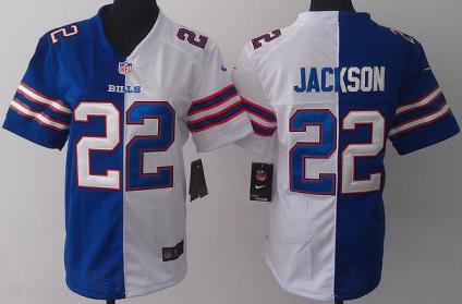 Cheap Women Nike Buffalo Bills 22 Fred Jackson Blue White Split NFL Jerseys