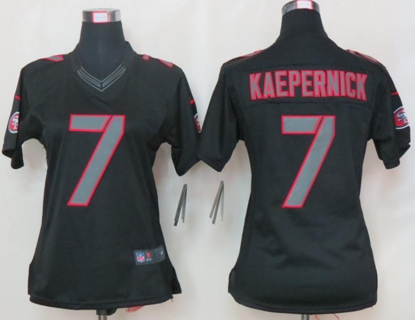 Cheap Women Nike San Francisco 49ers 7 Colin Kaepernick Black Impact Game LIMITED NFL Jerseys