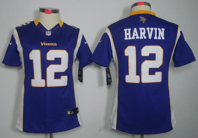 Cheap Women Nike Minnesota Vikings 12# Percy Harvin Purple Game LIMITED NFL Jerseys