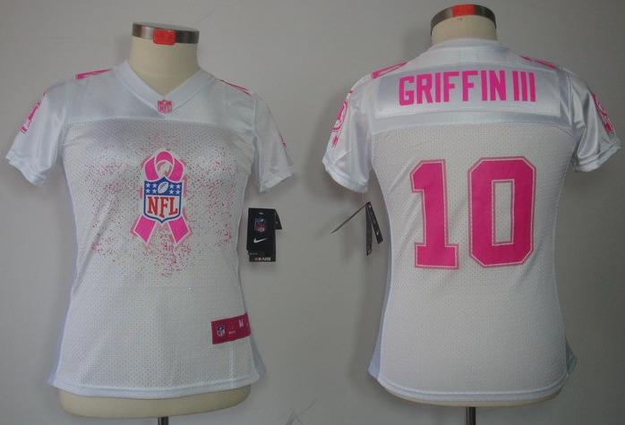Cheap Women Nike Washington Redskins 10# Robert Griffin III White Breast Cancer Awareness Fashion Jersey