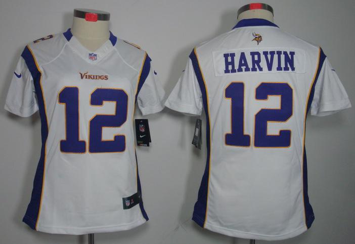 Cheap Women Nike Minnesota Vikings 12# Percy Harvin White Game LIMITED NFL Jerseys