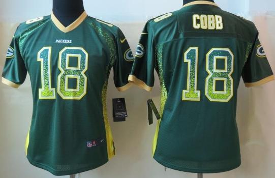 Cheap Women Nike Green Bay Packers 18 Randall Cobb Elite Drift Fashion Green NFL Jerseys