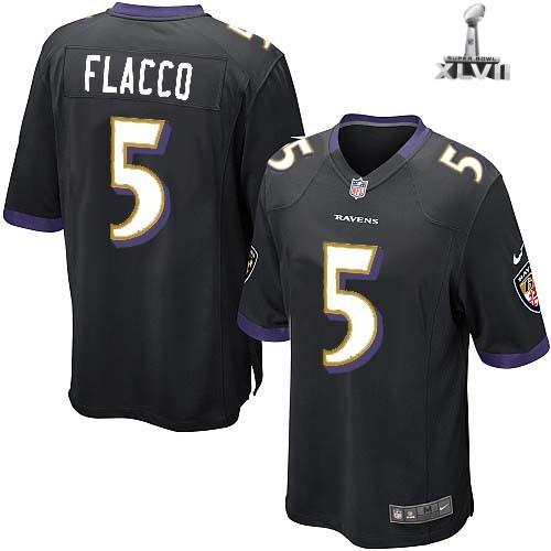 Kids Nike Baltimore Ravens 5 Joe Flacco Black 2013 Super Bowl NFL Jersey Cheap