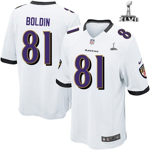 Kids Nike Baltimore Ravens 81 Anquan Boldin White 2013 Super Bowl NFL Jersey Cheap