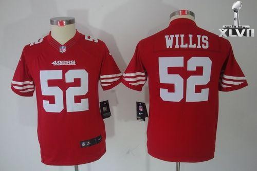 Kids Nike San Francisco 49ers 52 Patrick Willis Limited Red 2013 Super Bowl NFL Jersey Cheap