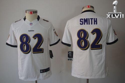 Kids Nike Baltimore Ravens 82 Torrey Smith Limited White 2013 Super Bowl NFL Jersey Cheap