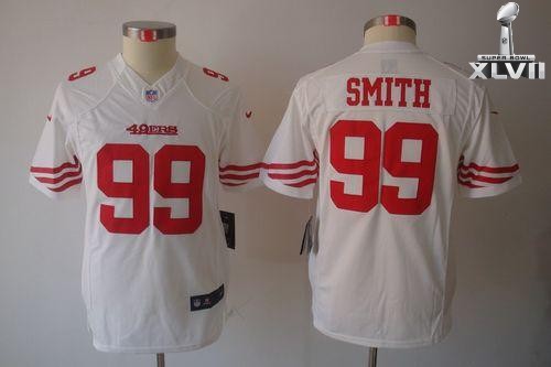 Kids Nike San Francisco 49ers 99 Aldon Smith Limited White 2013 Super Bowl NFL Jersey Cheap