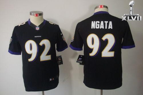 Kids Nike Baltimore Ravens 92 Haloti Ngata Limited Black 2013 Super Bowl NFL Jersey Cheap