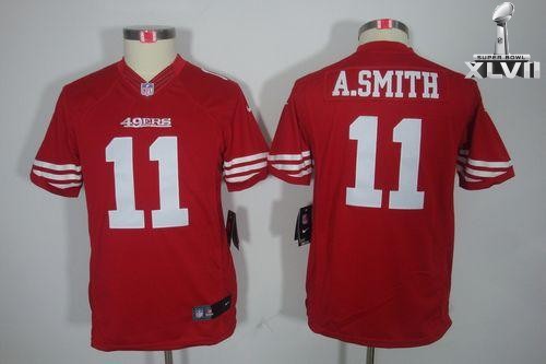 Kids Nike San Francisco 49ers 11 Alex Smith Limited Red 2013 Super Bowl NFL Jersey Cheap