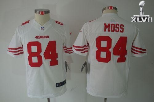 Kids Nike San Francisco 49ers 84 Randy Moss Limited White 2013 Super Bowl NFL Jersey Cheap