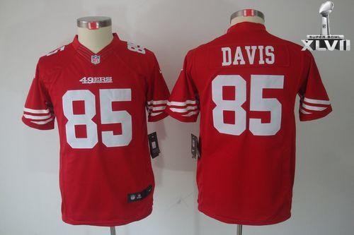 Kids Nike San Francisco 49ers 85 Vernon Davis Limited Red 2013 Super Bowl NFL Jersey Cheap