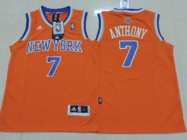 Kids New York Knicks 7 Carmelo Anthony Orange Revolution 30 Swingman NBA Jerseys Cheap
