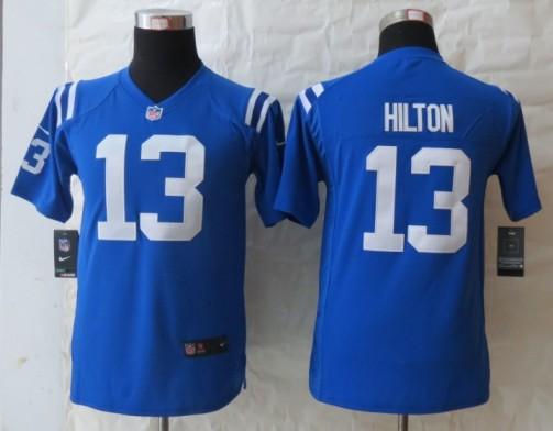 Kids Nike Indianapolis Colts 13 T.Y. Hilton Blue NFL Jerseys Cheap