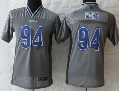 Kids Nike Dallas Cowboys 94 DeMarcus Ware Grey Vapor Elite NFL Jerseys Cheap