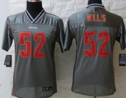 Kids Nike San Francisco 49ers 52 Patrick Willis Grey Vapor Elite NFL Jerseys Cheap
