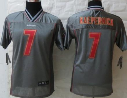 Kids Nike San Francisco 49ers 7 Colin Kaepernick Elite Grey Vapor NFL Jersey Cheap