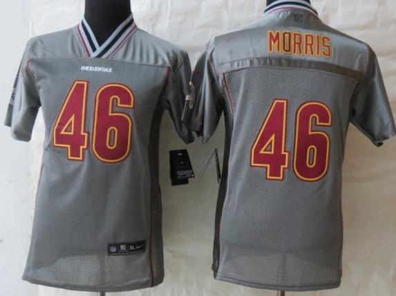 Kids Nike Washington Redskins 46 Alfred Morris Grey Vapor Elite NFL Jerseys Cheap