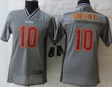 Kids Nike Washington Redskins 10 Robert Griffin III Grey Vapor Elite NFL Jerseys Cheap