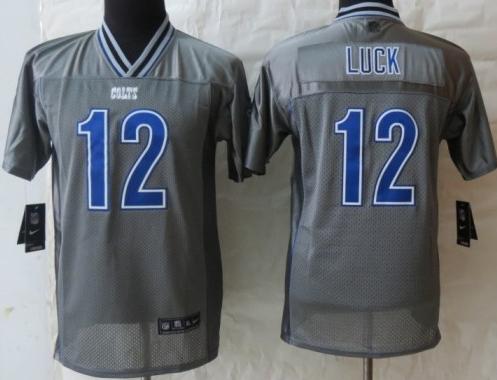 Kids Nike Indianapolis Colts 12 Andrew Luck Grey Vapor Elite NFL Jerseys Cheap
