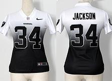Cheap Women Nike Oakland Raiders 34 Jackson Black White Drift Fashion II Elite NFL Jerseys